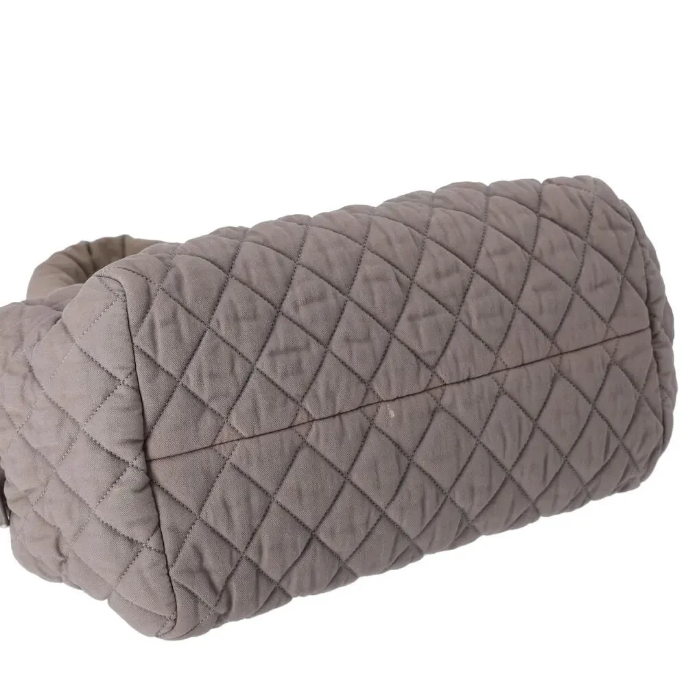 CHANEL Coco Cocoon Handbag Khaki Cotton